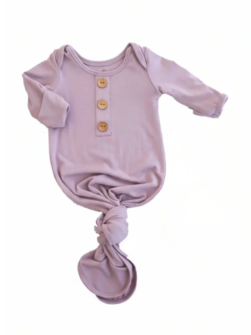 Caden Lane Dusty Purple Bamboo Knotted Gown – Newborn Sleep Gown